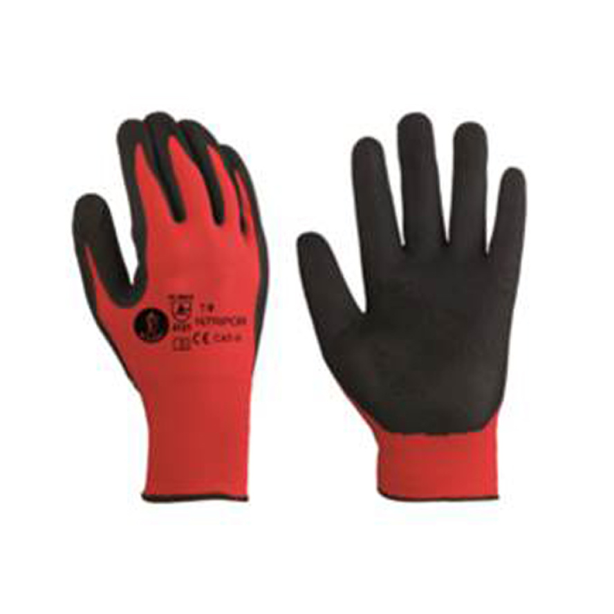  guantes nitrilo nylon rojo-negro t-xl gama profesional 